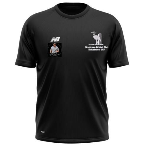 Cranborne Cricket Club New Balance Training Shirt Black Jnr